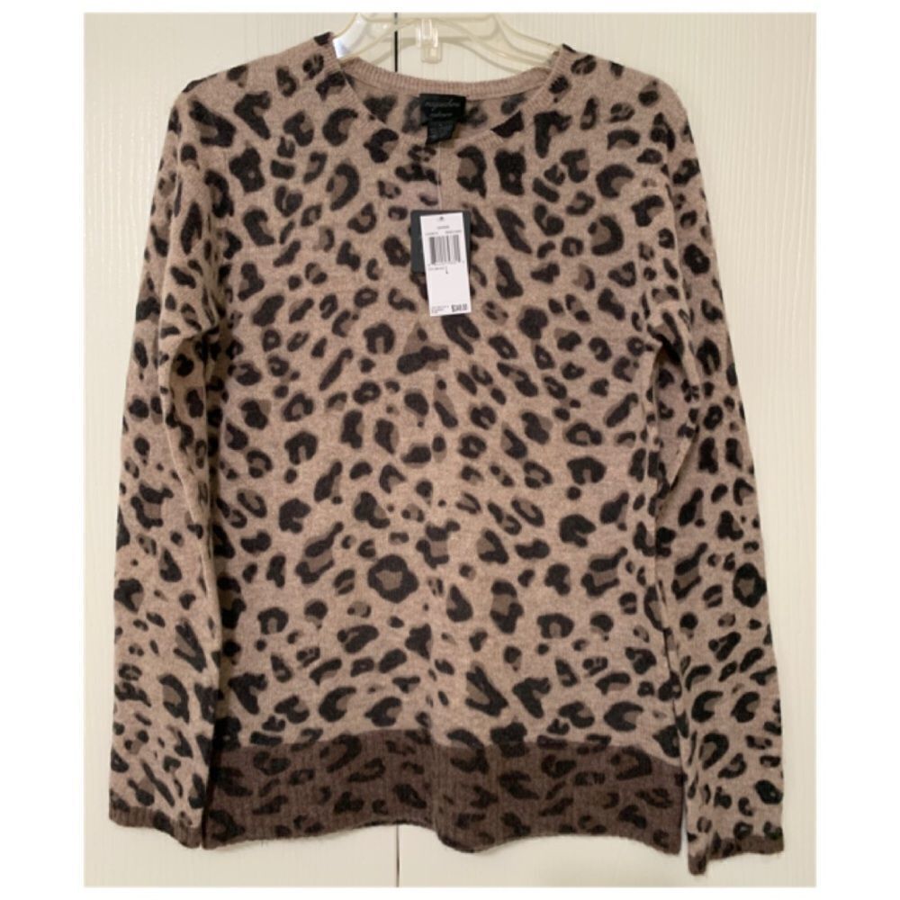 MAGASCHONI 100% CASHMERE LEOPARD SWEATER SIZE L